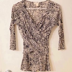 Anthropologie Meadow Rue Batik Wrap Top Sz XS